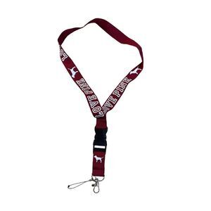 Victoria’s Secret PINK Detachable Lanyard Keychain Holder Maroon and White